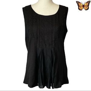 Coldwater Creek Sleeveless Blouse With Pleated Front Size Small